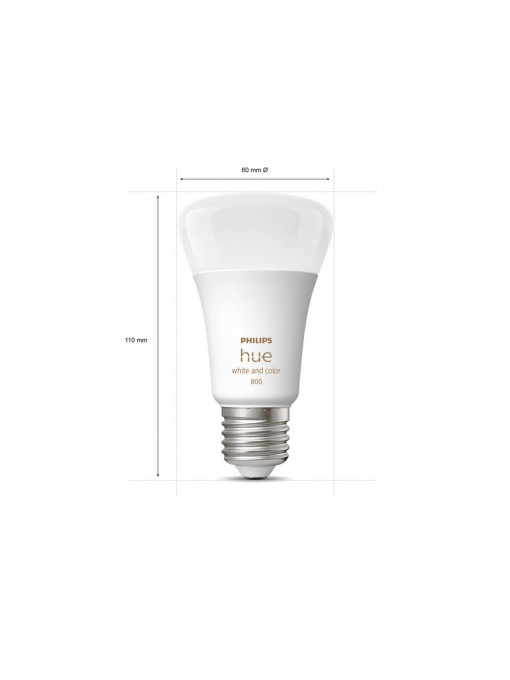 Bec LED Philips Hue E27 Ambianta alba/color 6,5W