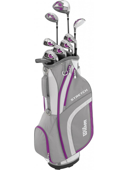 Set complet de 9 crose golf pentru începători WILSON Stretch XL, damă, mâna stângă, geantă inclusă