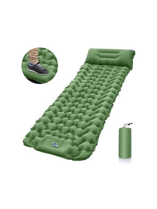 Saltea gonflabila de camping cu pompa de picioare (196 * 67 cm)