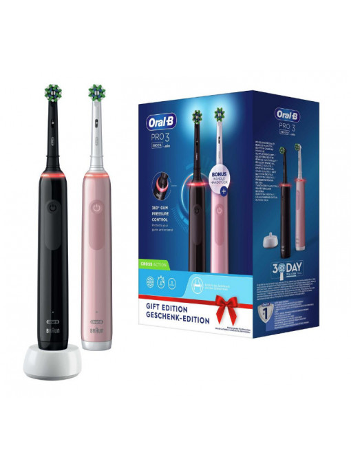 Set 2 periute de dinti electrice Oral-B PRO 3 3900N