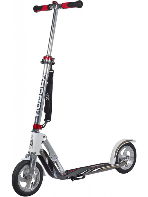 Trotinetă pliabilă Hudora Youth Air GS 205, cauciucuri pneumatice, alb/argintiu