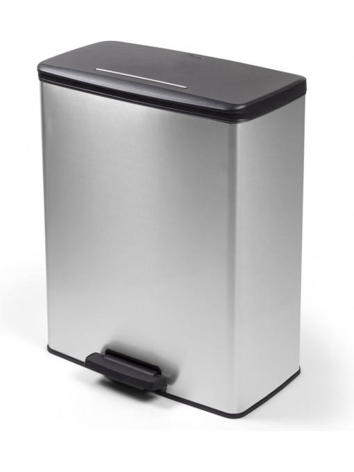 Cos de gunoi cu pedala CURVER Deco Bin 60L, gri deschis