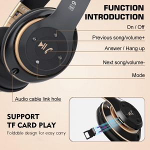 Casti wireless 6S, bluetooth, over the ear, pliabile, Noise Cancelling, microfon incorporat - Img 4