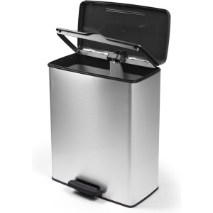Cos de gunoi cu pedala CURVER Deco Bin 60L, gri deschis - Img 2