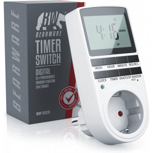 Priză cu temporizator digital BearWare CSL, display LCD de 2,1 inchi (5,3 cm), 3680 W, 10 programe configurabile, protecție touchscreen integrată - Img 2