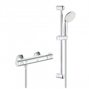 Baterie de duș cu termostat Grohe Grohtherm 800 cu sistem de duș Tempesta II, 600 mm inclus, crom - Img 1