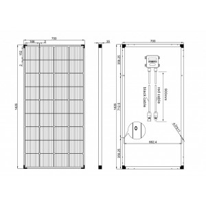 Panou solar monocristalin PERC Mono 190W 12V 9 bar, ideal pentru rulotă, foișor de grădină, barcă (70 x 43.5 x 3.5 cm) - Img 3