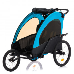 Remorcă de bicicletă 3 în 1 Fillikid, pentru 2 copii - Img 1