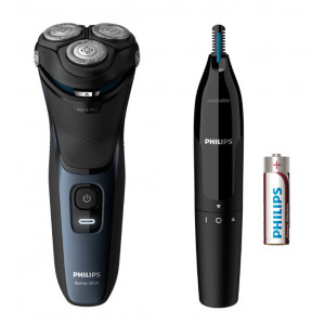 Aparat de barbierit Philips Shaver Seria 3000 S313451 + trimmer nas/urechi - Img 3