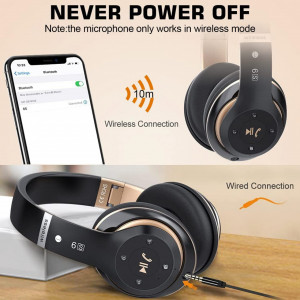 Casti wireless 6S, bluetooth, over the ear, pliabile, Noise Cancelling, microfon incorporat - Img 6