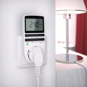 Priză cu temporizator digital BearWare CSL, display LCD de 2,1 inchi (5,3 cm), 3680 W, 10 programe configurabile, protecție touchscreen integrată - Img 4