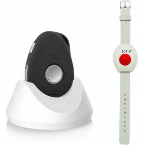 Dispozitiv de urgență wireless pentru vârstnici și persoane cu dizabilități, cartela SIM și GPS inclus, senzor de cădere, rezistent la apă - Img 1