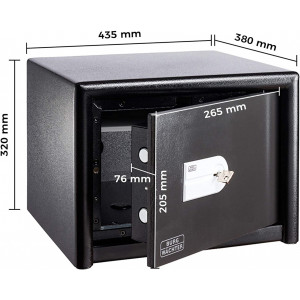 Seif cu cheie Burg Wächter 41180, nivel de securitate S2, protecție împotriva incendiilor LFS 30 P, testat VdS, 15 l, 44 kg, CL 410 K, negru - Img 2