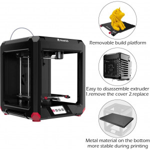 Imprimantă 3D Voxelab Aries, șine duble cu axa Z, nivelare semi-automată, senzor de filament, platformă din sticlă carborundum, imprimare WiFi 7,87 x 7,87 x 7,87 inch - Img 6