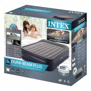 Saltea gonflabilă Intex Dura-Beam Plus, cu pompă eletrică (152 x 203 x 42 cm) - Img 2