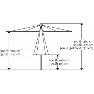 Umbrela suspendata de gradina 300 cm diametru, culoare teracota - Img 7