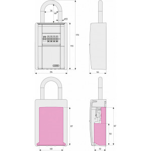 Cutie pentru chei cu cifru ABUS KeyGarage™ 797 cu suport pentru atașarea cheilor sau obiectelor mici de valoare - Img 7