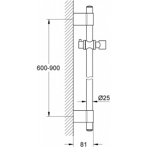 Bară de duș Rainshower SmartActive 900mm GROHE cu savonieră, crom - Img 4