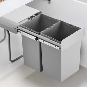 Coș de gunoi Wesco Double-Boy, 2 compartimente x 15l, gri antracit - Img 3