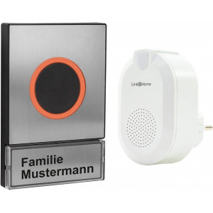 Sonerie wireless cu buton REV 0088287012 Link2Home, control din aplicatie, 6 sonerii, argintie - Img 1