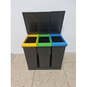 Coș de gunoi Ecobin Smarty pe roți, sistem de separare a deșeurilor, pentru interior și exterior, 63 litri - Img 5