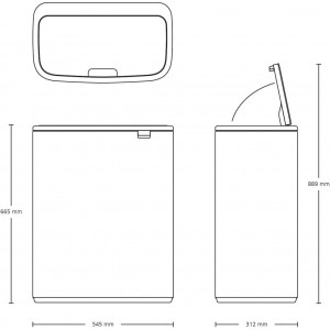Cos de gunoi BRABANTIA (Bo Pedal Bin, 2 x 30L) - Img 4