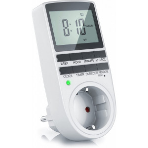 Priză cu temporizator digital BearWare CSL, display LCD de 2,1 inchi (5,3 cm), 3680 W, 10 programe configurabile, protecție touchscreen integrată - Img 1