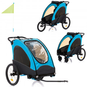 Remorcă de bicicletă 3 în 1 Fillikid, pentru 2 copii - Img 2