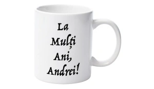 Cană personalizatǎ cu nume Andrei