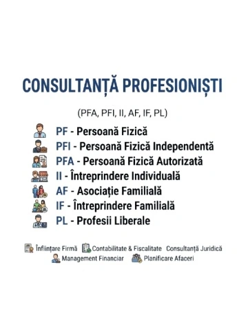 CONSULTANȚĂ profesioniști PF | PFI | PFA | II | AF | IF | PL | PA