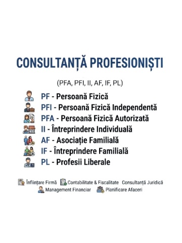 CONSULTANȚĂ profesioniști PF | PFI | PFA | II | AF | IF | PL