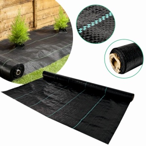 Folie antiburuieni/mulcire din polipropilena, MESTERINO PP1000150, 1 m X 50 m, densitate 100g/mp culoare neagra cu dungi, protectie UV - Img 2