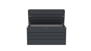 Lada pentru depozitare gradina metalica, KLUGMEISTER Max B, dimensiuni 132x61x62 cm, culoare Gri - Img 3