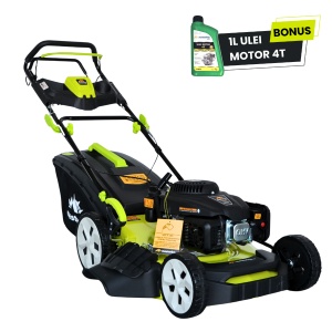 Masina tuns iarba/gazon autopropulsata MESTERINO BJXPM51-196, motor LONCIN 4 timpi, 5.5 cai, sasiu metal, latime taiere 51 cm, 8 nivele de taiere, sac colector 60 litri, evacuare lateral si mulcire - Img 2