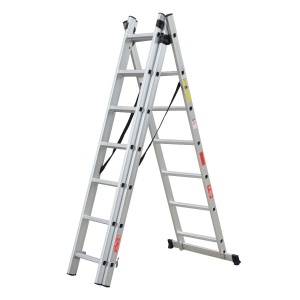 Scara combinata din aluminiu 3X7 trepte MESTERINO TOOLS MTJL207-3X7, 4.25 metri, greutate maxima 115 kg