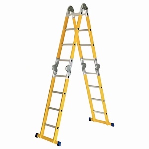 Scara combinata din fibra de sticla MESTERINO TOOLS JL-405B-4X5, 5.8 metri, 4x5 trepte, greutate maxima 150 kg - Img 4