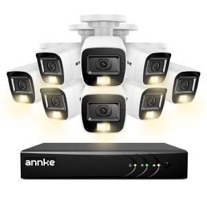 Sistem performant de supraveghere video ANNKE DW81KN+CR1CV*8, DVR 8 canale hibrid, 8 camere tip Bullet interior/exterior, 5MP, Ultra HD/2k+, lumina duala IR si alba, vedere nocturna, audio, rezistent la intemperii - Img 4