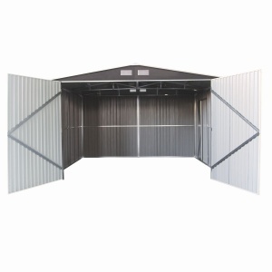 Garaj / depozit metalic MESTERINO S1004-C, gri/bej, 380x540x232 cm, cu usa dubla - Img 4