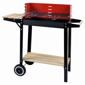 Gratar pe carbuni KLUGMEISTER YH28020D, material otel, cu roti deplasare, raft inferior, gratar detasabil, suprafata gatire 50x24 cm - Img 2