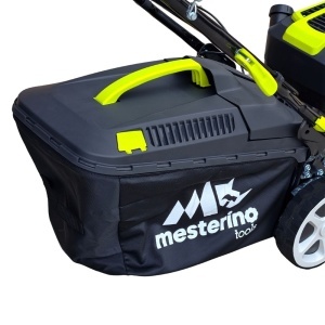 Masina autopropulsata pentru tuns gazonul Mesterino Tools MTBJXSM41N-149 cu motor QL150, 3.3CP, diametru taiere 406mm/16", 8 inaltimi de taiere, roti fata 6 inch, roti spate 8 inch, colectare spate, sac colector 50l - Img 7