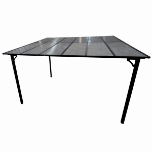 Pergola pentru terasa/gradina din otel si aluminiu KLUGMEISTER KJF5092, 360x300x250/190 cm, culoare gri - Img 2