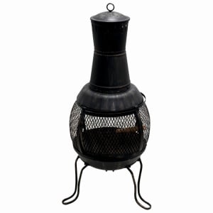 Semineu pentru terasa KLUGMEISTER KY1822M, material otel, capac superior, gratar interior, dimensiuni 43x43x91 cm