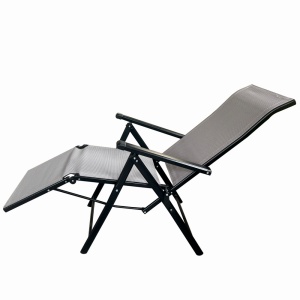 Sezlong pliabil de gradina din otel KLUGMEISTER KJF3792, pliabil, dimensiuni 165x48x115 cm, culoare gri - Img 4