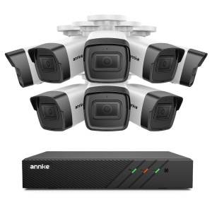 Sistem performant de supraveghere video ANNKE N98PBL+I51DL*8, PoE, NVR 8 canale, 8 camere tip Bullet interior/exterior 5MP, Ultra HD/2k+, vedere nocturna IR, audio, rezistent la intemperii - Img 4