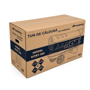 Tun de caldura pe motorina 150KW Mesterino tools MTRY-150, putere ventilator 590W, volum de aer: 1300m3/h. capacitate rezervor combustibil: 68l - Img 9