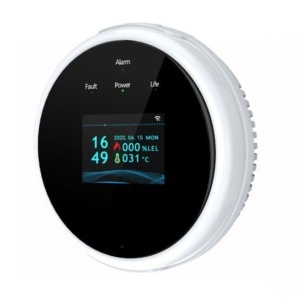 Detector de gaz wireless ANNKE CGQ015, accesoriu suplimentar pentru sistem alarma A113, senzor metan/GPL și temperatura, alerta sonora