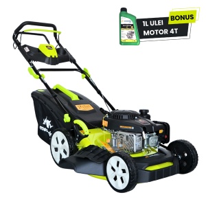 Masina tuns iarba/gazon autopropulsata MESTERINO BJXPM46-139, motor LONCIN 4 timpi, 3.3 cai, sasiu metal, latime taiere 46 cm, 8 nivele de taiere, sac colector 60 litri, evacuare lateral si mulcire - Img 2