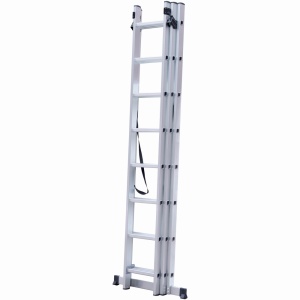 Scara combinata din aluminiu MESTERINO TOOLS JL-207-3X8, 5 metri, 3x8 trepte, greutate maxima 150 kg