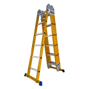 Scara multifunctionala din fibra de sticla MESTERINO TOOLS MTJL-406B, 4x6 trepte, 6.96 metri, greutate maxima suportata 150 kg - Img 2