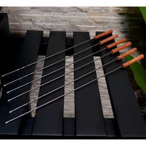 Set frigarui pentru gratar 6 piese KLUGMEISTER KY3931, material inox, maner de lemn - Img 4